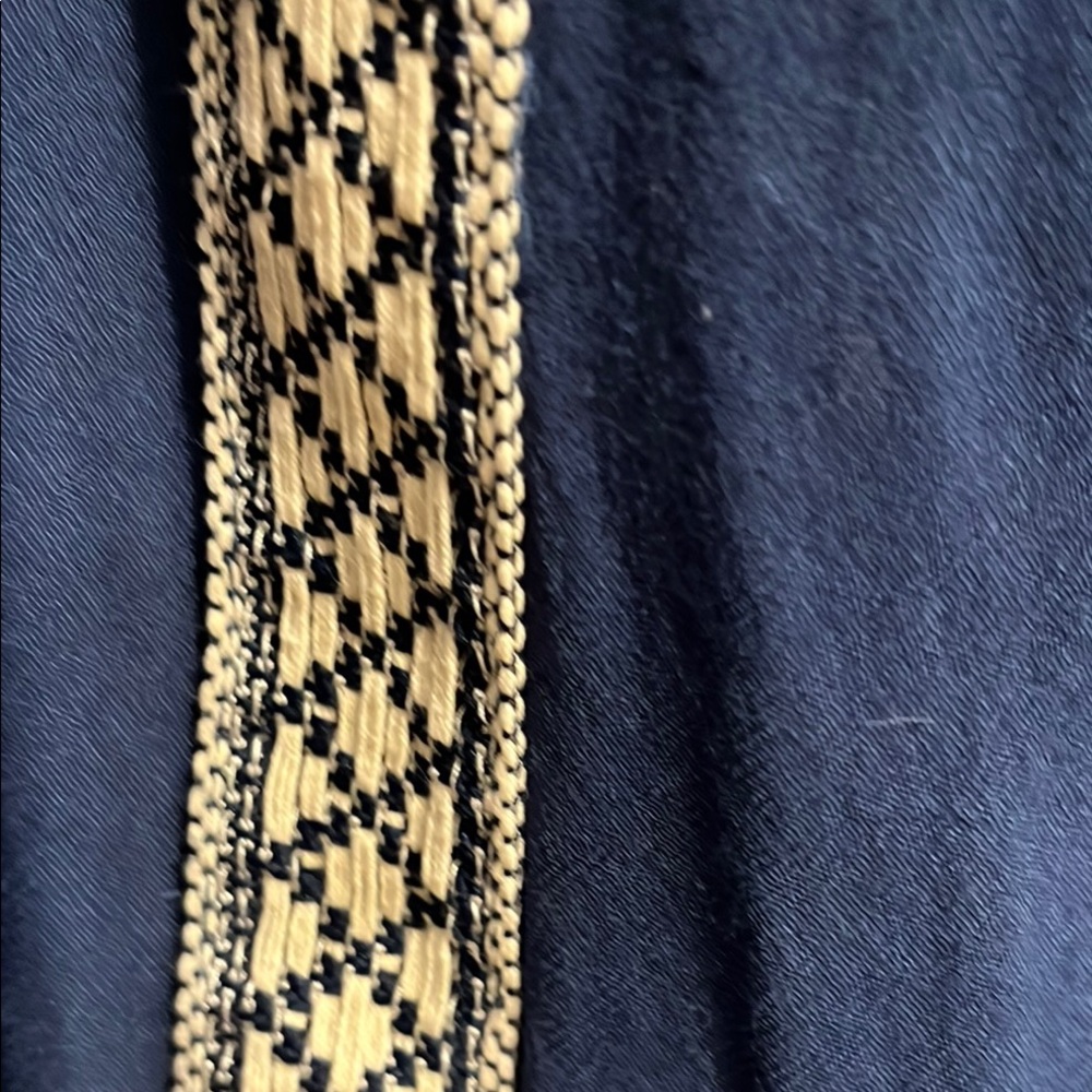 Entro Shoulder Dress with Patterned Trim - Picture 3 of 6